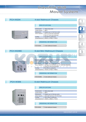 PCH-W306 datasheet - 4-slot Wallmount Chassis