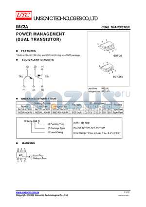 IMZ2AL-AG6-R datasheet - POWER MANAGEMENT DUAL TRANSISTOR)