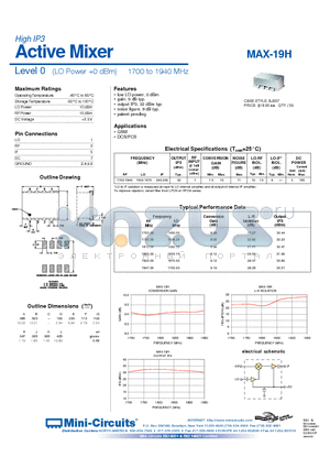 MAX-19H datasheet - Active Mixer