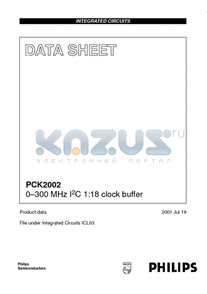 PCK2002DGG datasheet - 0-300 MHz I2C 1:18 clock buffer