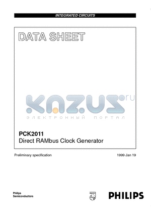 PCK2011 datasheet - Direct RAMbus Clock Generator