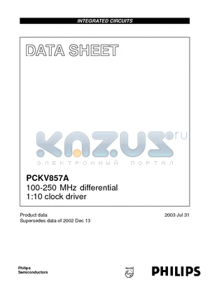 PCKV857ADGG datasheet - 100-250 MHz differential 1:10 clock driver