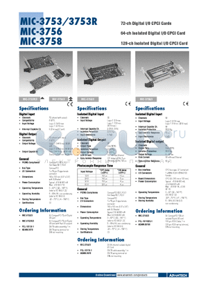 PCL-101100S-1 datasheet - 72-ch Digital I/O CPCI Cards