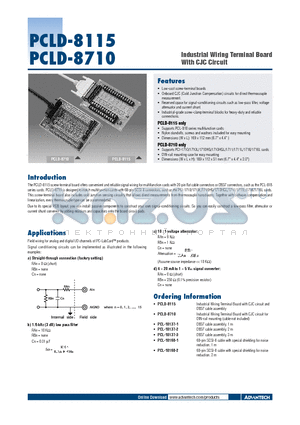 PCL-10137-2 datasheet - Industrial Wiring Terminal Board With CJC Circuit