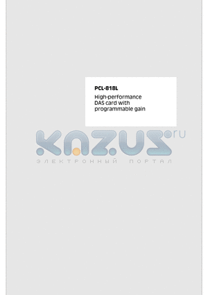 PCL-818L datasheet - High-performance DAS card with programmable gain