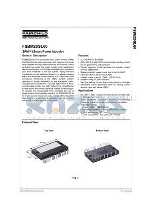 FSBM20SL60 datasheet - SPMTM (Smart Power Module)
