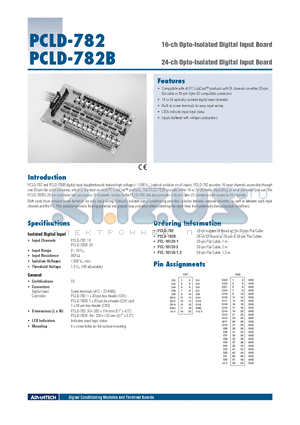 PCLD-782B datasheet - 16-ch Opto-Isolated Digital Input Board