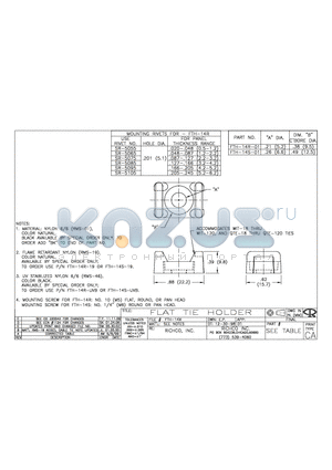 FTH-14R-01 datasheet - FLAT TIE HOLDER