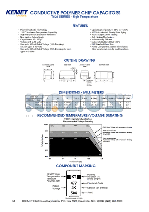 T525 datasheet - CONDUCTIVE POLYMER CHIP CAPACITORS