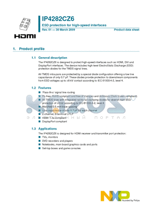 IP4282CZ6 datasheet - ESD protection for high-speed interfaces