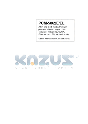 PCM5862E datasheet - All in one multi-media Pentium processor-based single board computer