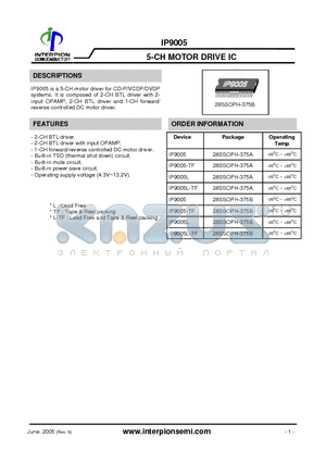 IP9005-TF datasheet - 5-CH MOTOR DRIVE IC