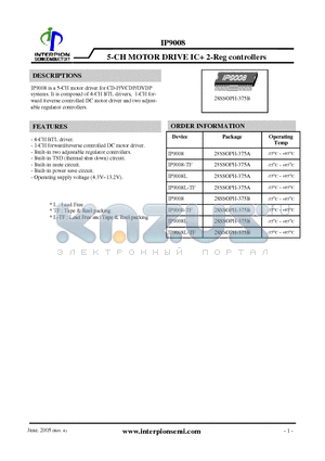 IP9008L datasheet - 5-CH MOTOR DRIVE IC 2-Reg controllers