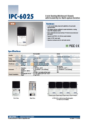 IPC-6025 datasheet - 5-slot Desktop/Wallmount Chassis with Scalability for Multi-system Solution