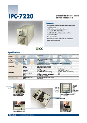 IPC-7220-00XE datasheet - Desktop/Wallmount Chassis for ATX Motherboard