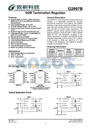 G2997B datasheet - DDR Termination Regulator