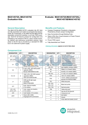 MAX14575AEVKIT datasheet - Evaluate Preselected Threshold or Adjustable Threshold by Simple Jumper Configuration