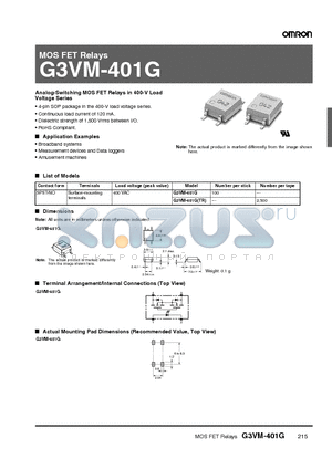 G3VM-401G datasheet - MOS FET Relays