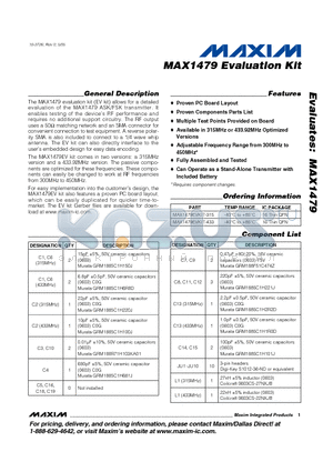 MAX1479_1 datasheet - Evaluation Kit