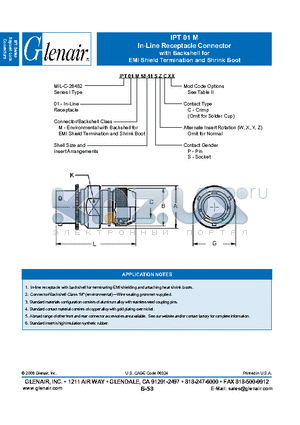 IPT01M18-11SZC datasheet - In-Line Receptacle Connector