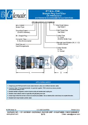 IPTG06A18-11SZCPHM18 datasheet - Straight Plug Connector