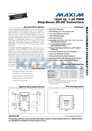 MAX1556_11 datasheet - 16lA IQ, 1.2A PWM Step-Down DC-DC Converters