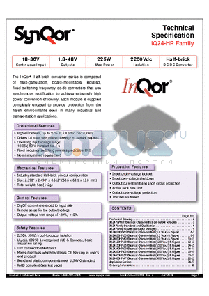 IQ24018HPC60NRS-G datasheet - Half-brick DC-DC Converter