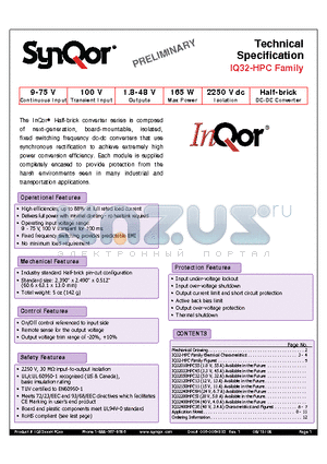 IQ32120HPC13NRS datasheet - Half-brick DC-DC Converter