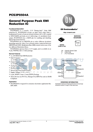 PCS3P8504A datasheet - General Purpose Peak EMI Reduction IC