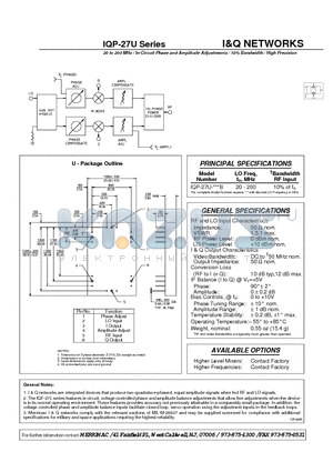 IQP-27U-200B datasheet - I&Q NETWORKS