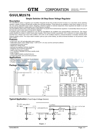 G5ULM2576 datasheet - Simple Switcher 3A Step-Down Voltage Regulator