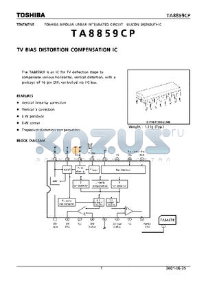 TA8859CP datasheet - TV VIAS DISTORTION COMPENSATION IC