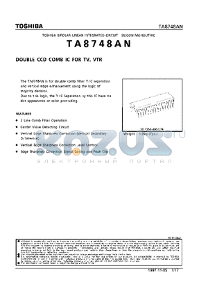 TA8748AN datasheet - DOUBLE CCD COMB IC FOR TV, VTR