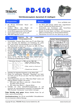 PD-109 datasheet - Schrittmotorsystem: dynamisch & intelligent