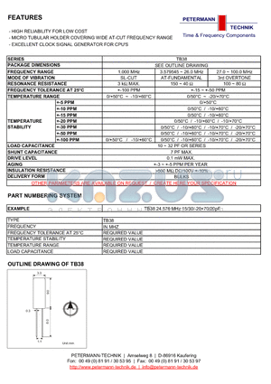 TB38 datasheet - HIGH RELIABILITY FOR LOW COST