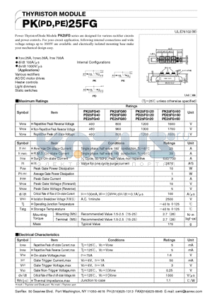 PD25FG160 datasheet - THYRISTOR MODULE