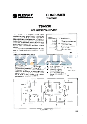 TBA530 datasheet - RGB MATRIX PRE - AMPLIFIER