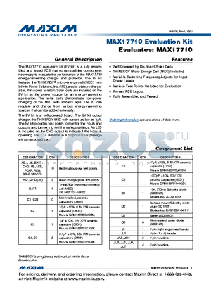 MAX17710EVKIT datasheet - MAX17710 Evaluation Kit