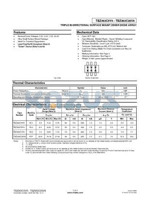 TBZ363C5V5_08 datasheet - TRIPLE BI-DIRECTIONAL SURFACE MOUNT ZENER DIODE ARRAY