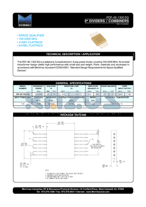 PDF-4E-1300SQ datasheet - 0` DIVIDERS / COMBINERS