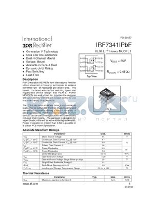 IRF7341IPBF datasheet - HEXFET Power MOSFET