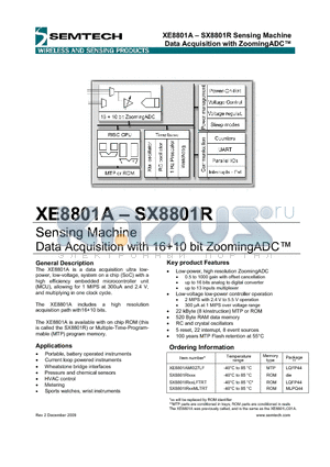XE8801A datasheet - Data Acquisition with ZoomingADC