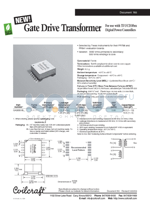 GA3550-BL datasheet - Gate Drive Transformer