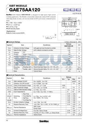 GAE75AA120 datasheet - IGBT MODULE