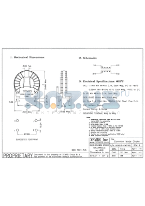 XF0013-CMC160 datasheet - Common Mode Choke