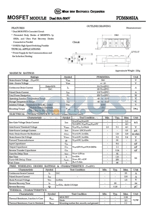 PDM505HA datasheet - MOSFET MODULE Dual 50A/500V