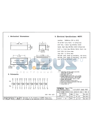 XF00137-32S datasheet - UNLESS OTHERWISE SPECIFIED TOLERANCES -0.010 DIMENSIONS IN INCH