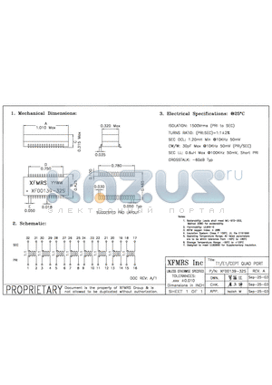 XF00139-32S datasheet - T1/E1/CEPT QUAD PORT