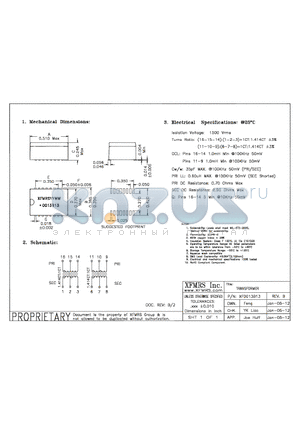 XF0013B13 datasheet - UNLESS OTHERWISE SPECIFIED TOLERANCES -0.010 DIMENSIONS IN INCH