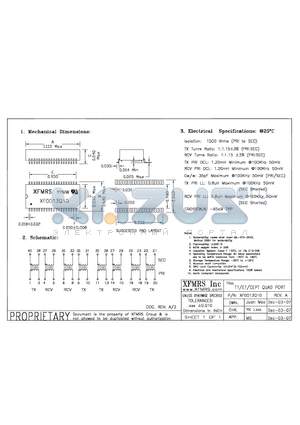 XF0013Q10 datasheet - T1/E1/CEPT QUAD PORT